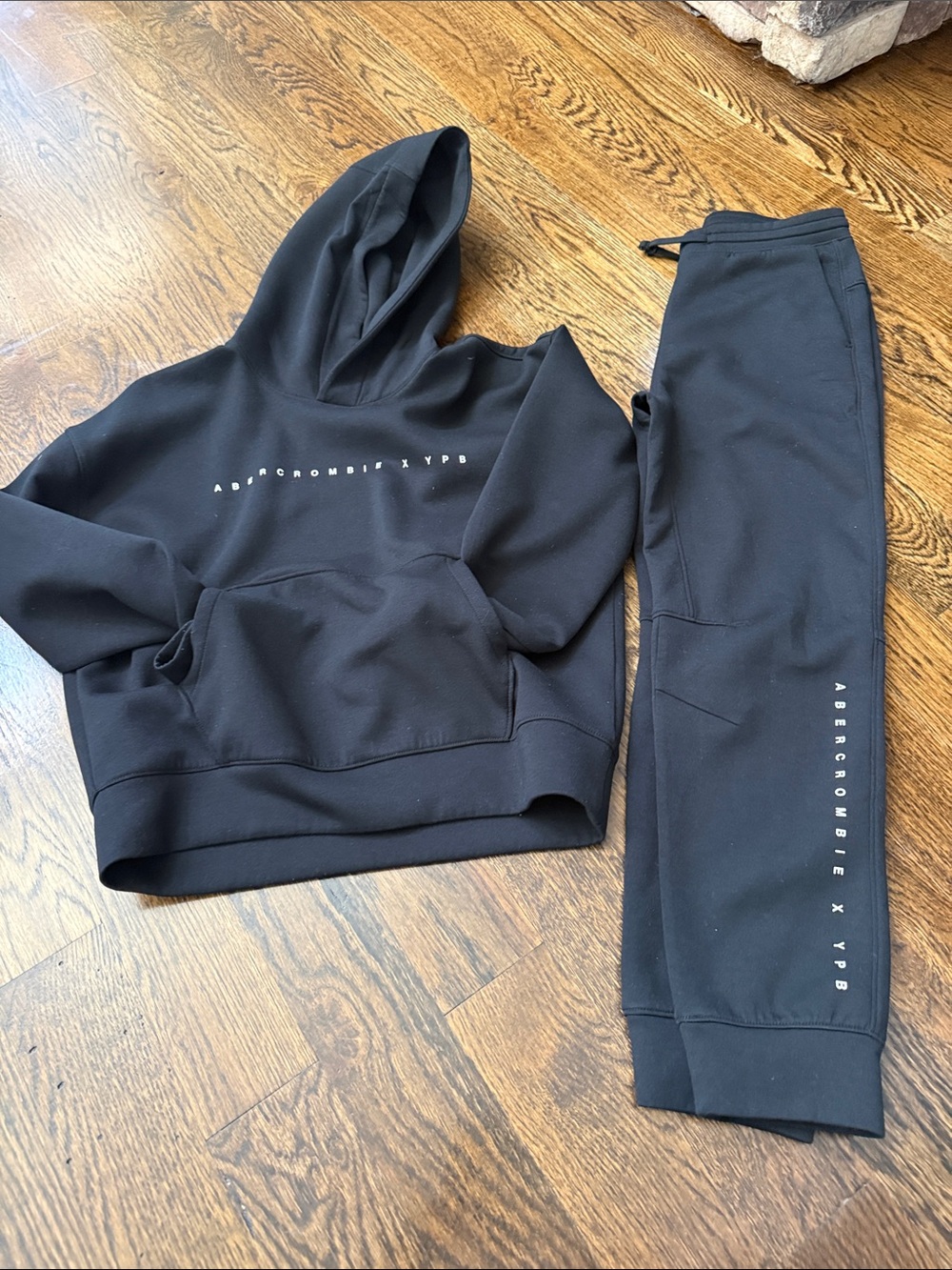 abercrombie kids Black Hoodie and Joggers Set